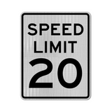 Speed Limit 20 MPH Sign