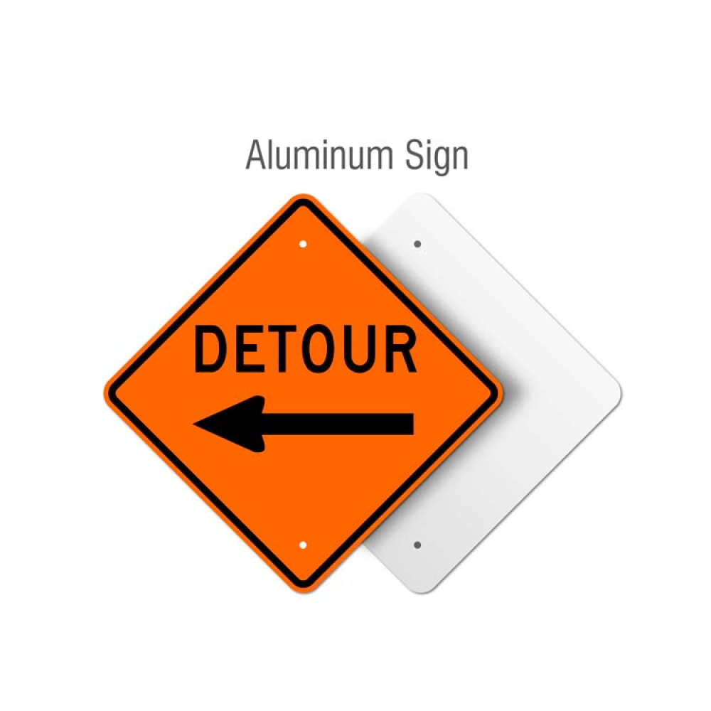 Detour Left Sign