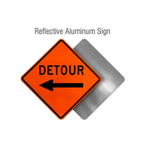 Detour Left Sign