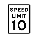 Speed Limit 10 MPH Sign