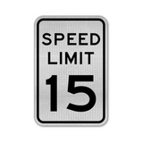 Speed Limit 15 MPH Sign