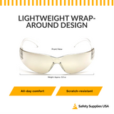 Pyramex S4180ST Intruder Safety Glasses – Indoor/Outdoor Anti-Fog Lens, Wraparound, ANSI Z87.1 Rated