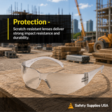 Pyramex S4180ST Intruder Safety Glasses – Indoor/Outdoor Anti-Fog Lens, Wraparound, ANSI Z87.1 Rated