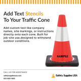12" Orange Traffic Cone, 1.5 lb Black Base, w/4" Reflective Collar