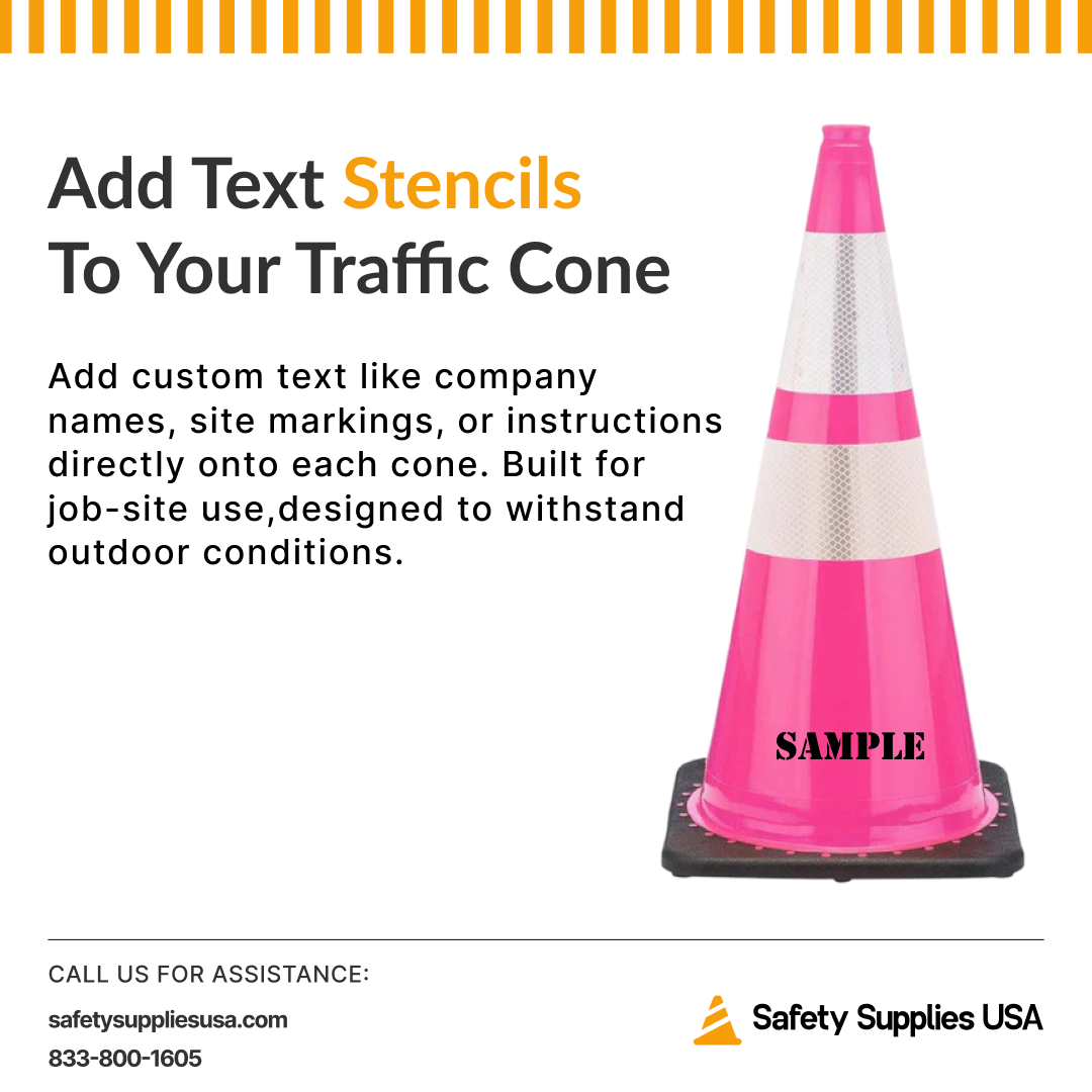 28" Pink Traffic Cone, 7 lb Black Base