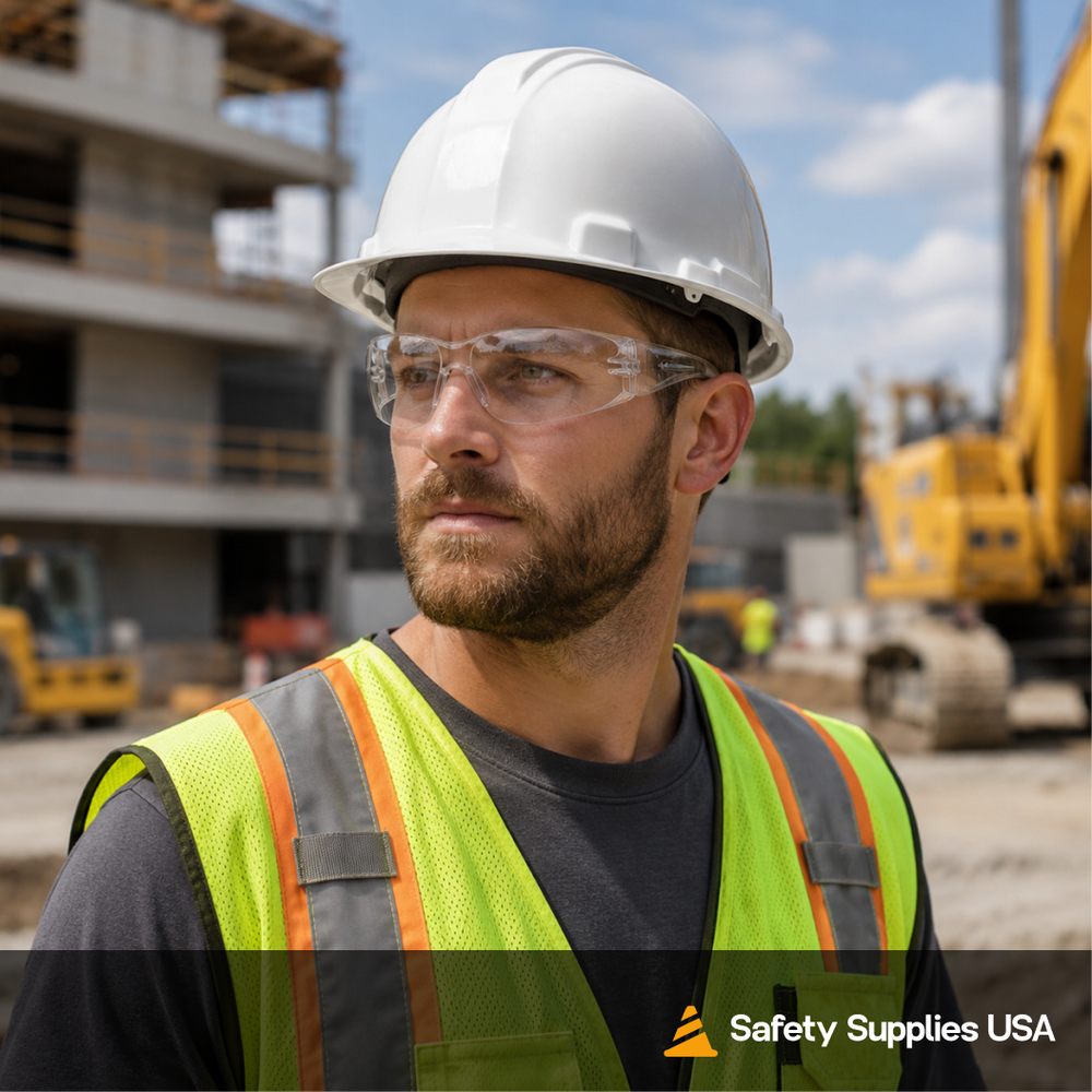 Pyramex S4110S Clear Lens Safety Glasses – Lightweight Intruder Style Eye Protection with Scratch-Resistant Coating