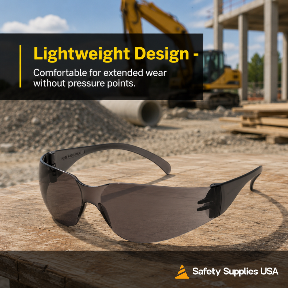 Pyramex S4120S Intruder Safety Glasses – Gray Lens, Clear Frame, Lightweight Eye Protection