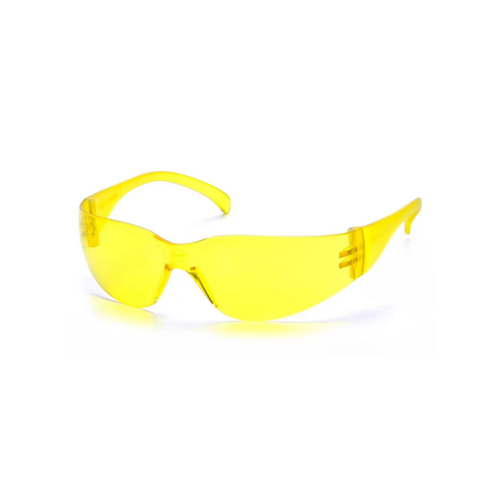 Pyramex S4130S Intruder Safety Glasses – Amber Lens & Frame, Lightweight, Scratch-Resistant, ANSI Z87.1 Rated
