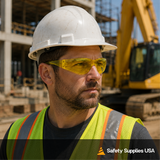 Pyramex S4130S Intruder Safety Glasses – Amber Lens & Frame, Lightweight, Scratch-Resistant, ANSI Z87.1 Rated