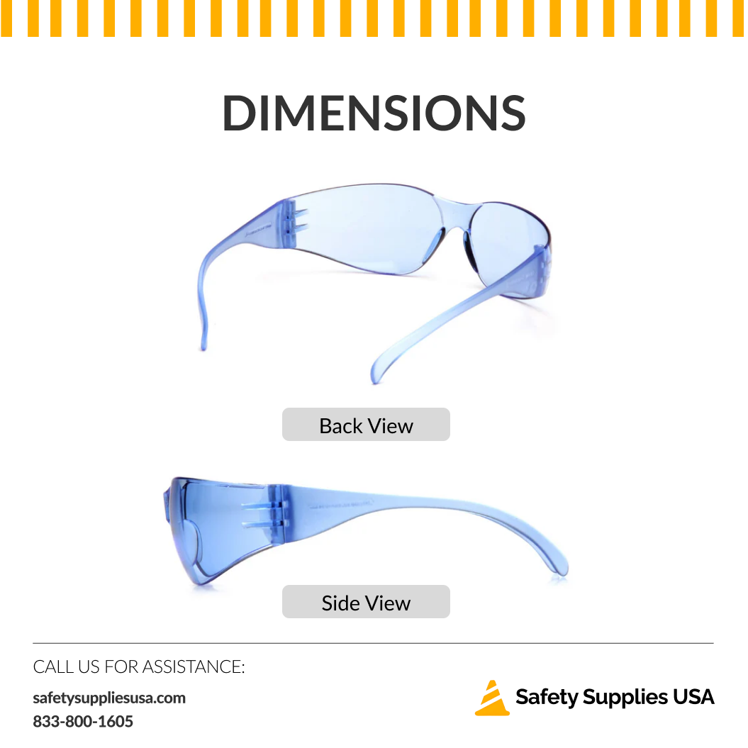 Pyramex S4160S Intruder Safety Glasses – Infinity Blue Lens & Frame, Anti-Slip, ANSI Z87.1 Rated, Lightweight