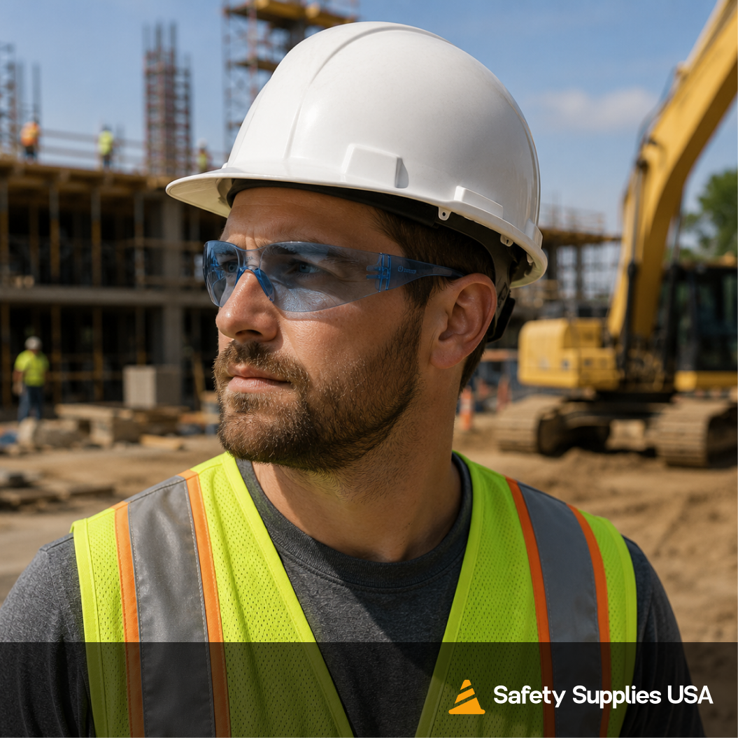 Pyramex S4160S Intruder Safety Glasses – Infinity Blue Lens & Frame, Anti-Slip, ANSI Z87.1 Rated, Lightweight
