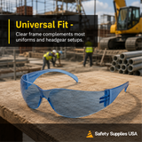 Pyramex S4160S Intruder Safety Glasses – Infinity Blue Lens & Frame, Anti-Slip, ANSI Z87.1 Rated, Lightweight