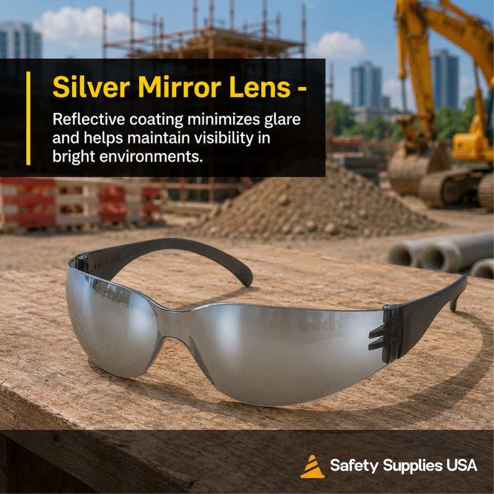 Pyramex S4170S Intruder Safety Glasses – Silver Mirror Lens & Frame, UV Protection, ANSI Z87.1 Rated