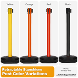 Safety Retractable Belt Barrier Stanchion | 7.5 Ft to 13 Ft