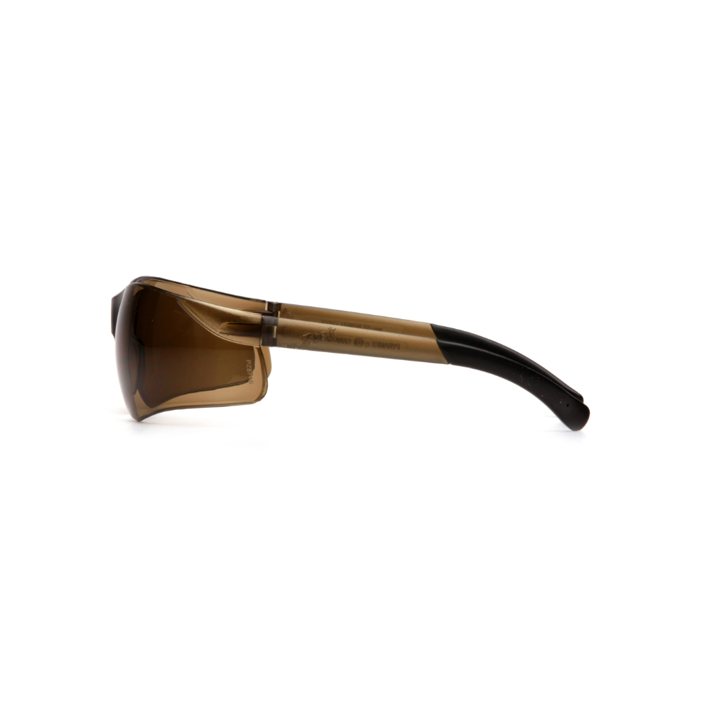 Pyramex S2515S Dark Brown Lens Safety Glasses – Wraparound Protective Eyewear for Glare Reduction & Eye Safety