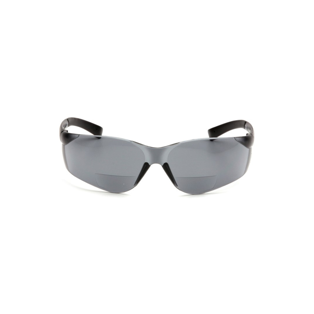 Pyramex S2520R20 Gray +2.0 Bifocal Safety Reader Glasses (6-Pack) – Wraparound Protective Eyewear with Anti-Scratch Lens & UV Protection