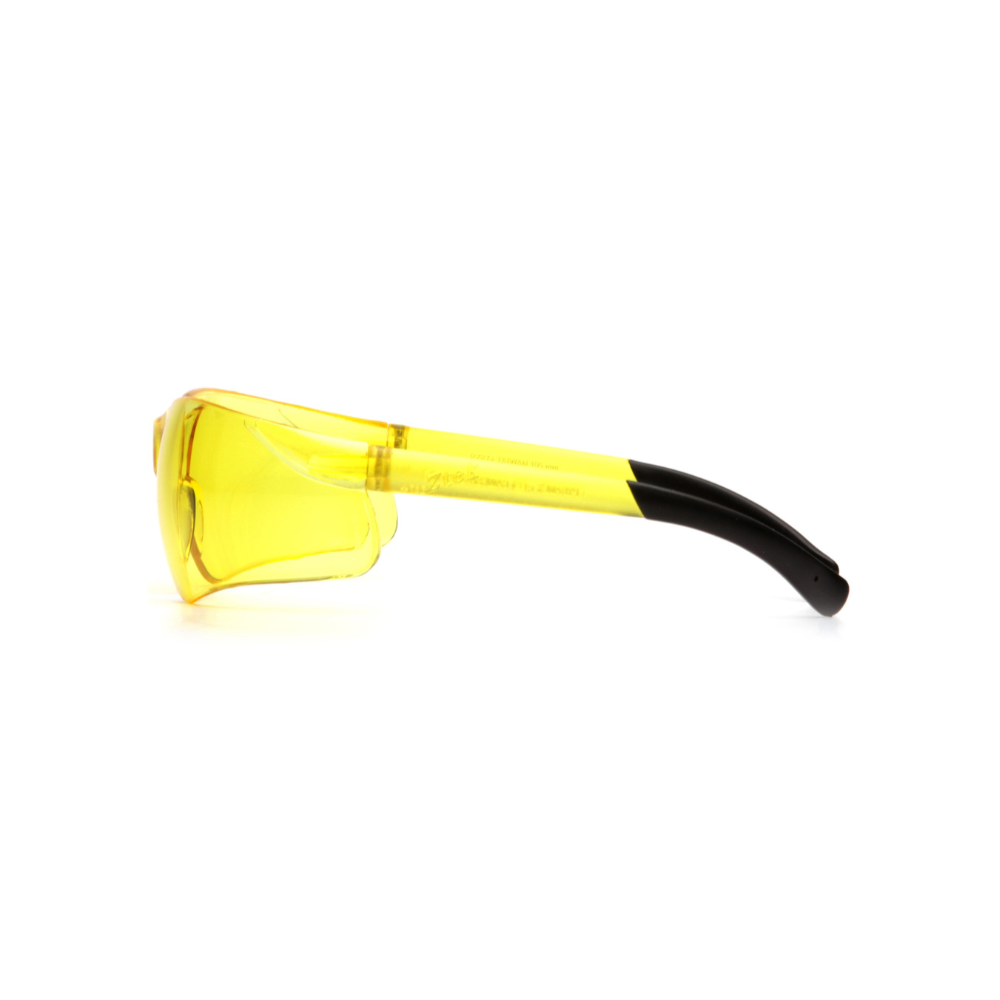 Pyramex S2530SN Amber Lens Mini Safety Glasses for Small Faces – Wraparound Compact Protective Eyewear