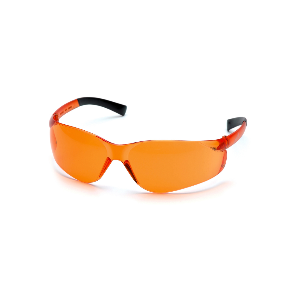 Pyramex S2540S Orange Lens Safety Glasses – Wraparound Protective Eyewear for Bright Light & Eye Safety