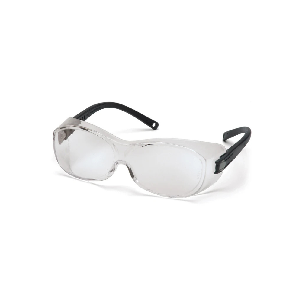 Pyramex S3510SJ Clear OTS Over-Prescription Safety Glasses – Wraparound Protective Eyewear Fits Over Spectacles