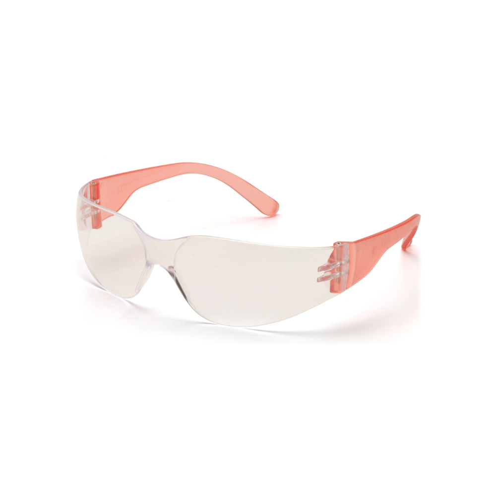 Pyramex S4110SNMP Clear Lens Mini Intruder Safety Glasses – 12-Pack with Assorted Temple Colors, Frameless Protective Eyewear