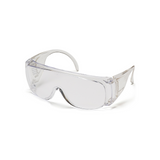 Pyramex S510S Clear Frameless Safety Glasses – Lightweight Over-Glasses Protective Eyewear with Venting & UV Blocking