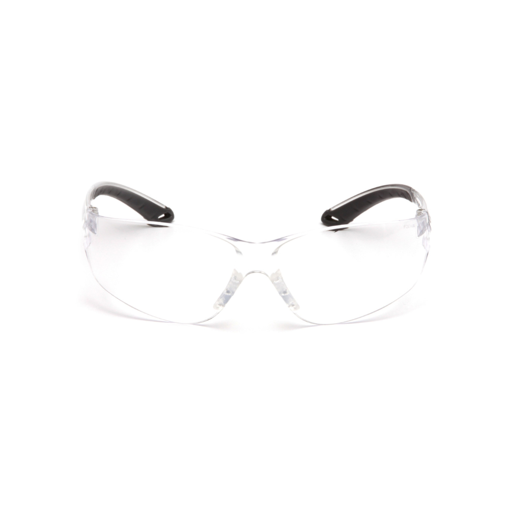 Pyramex S5810ST Clear Anti-Fog Frameless Safety Glasses – Lightweight Protective Eyewear with 9.75 Curved Lens & UV Shield