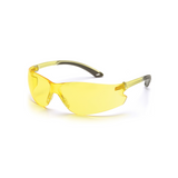 Pyramex S5830S Amber Lens Safety Glasses – Frameless Lightweight Protective Eyewear for Low-Light & Glare Reduction