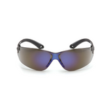 Pyramex S5875S Blue Mirror Lens Safety Glasses – Frameless Lightweight Protective Eyewear with UV & Glare Control