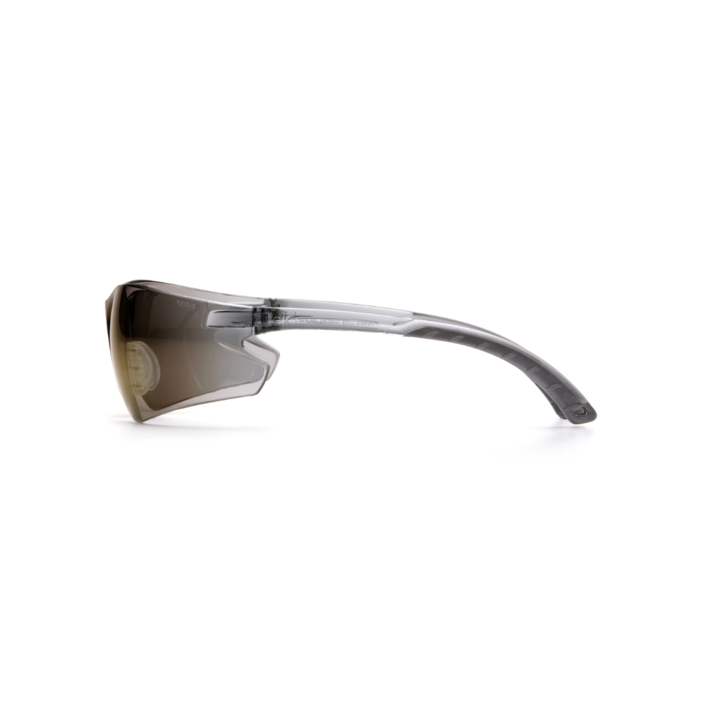 Pyramex S5875S Blue Mirror Lens Safety Glasses – Frameless Lightweight Protective Eyewear with UV & Glare Control
