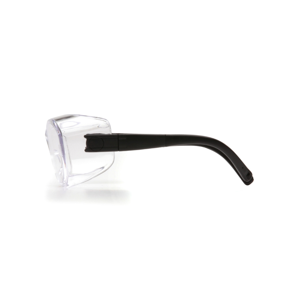 Pyramex S7510SJ Clear OTS (Over-Prescription) Safety Glasses – XL Frame Wraparound Protective Eyewear for Over-Spectacles