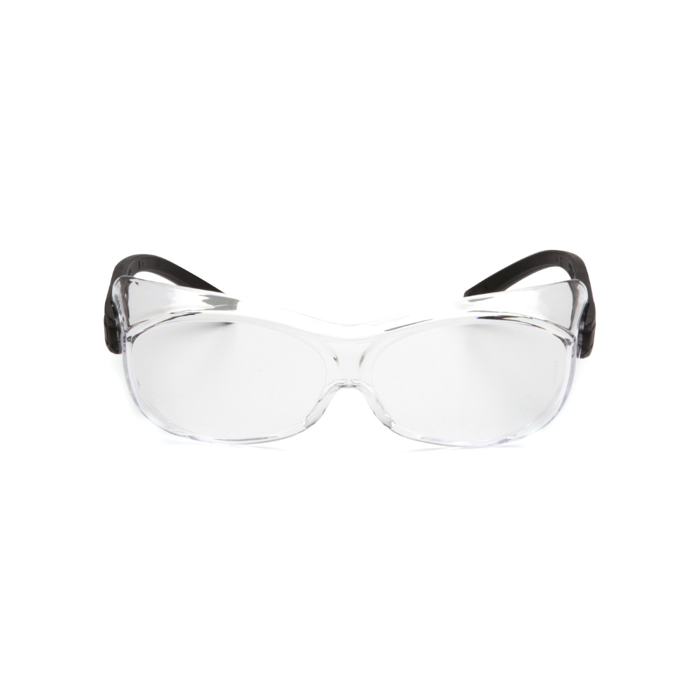 Pyramex S7510SJ Clear OTS (Over-Prescription) Safety Glasses – XL Frame Wraparound Protective Eyewear for Over-Spectacles