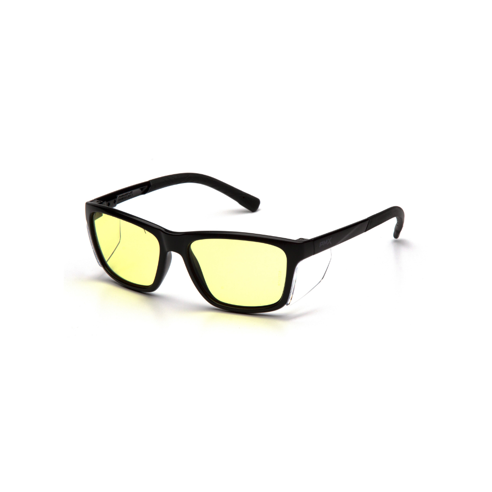 Pyramex SB10734D UV400 Amber Lens Safety Glasses – Lightweight Protective Eyewear with Side Shields & Scratch-Resistant Polycarbonate Lens