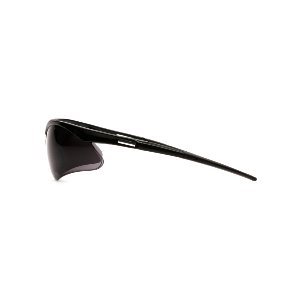Pyramex SB6320SP Black Frame Gray-Lens Safety Glasses – Wraparound Protective Eyewear with Glare Reduction & UV-Filter
