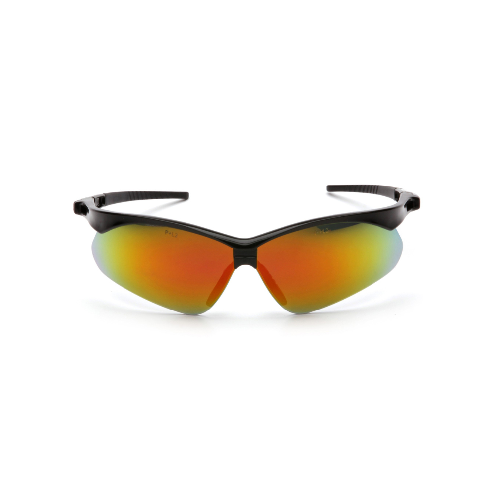 Pyramex SB6345SP Ice Orange Mirror Lens Safety Glasses with Black Frame – Wraparound Protective Eyewear for Glare Control & UV Protection