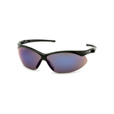Pyramex SB6375SP Blue Mirror Lens Safety Glasses with Black Frame – Wraparound Protective Eyewear for UV & Glare Reduction