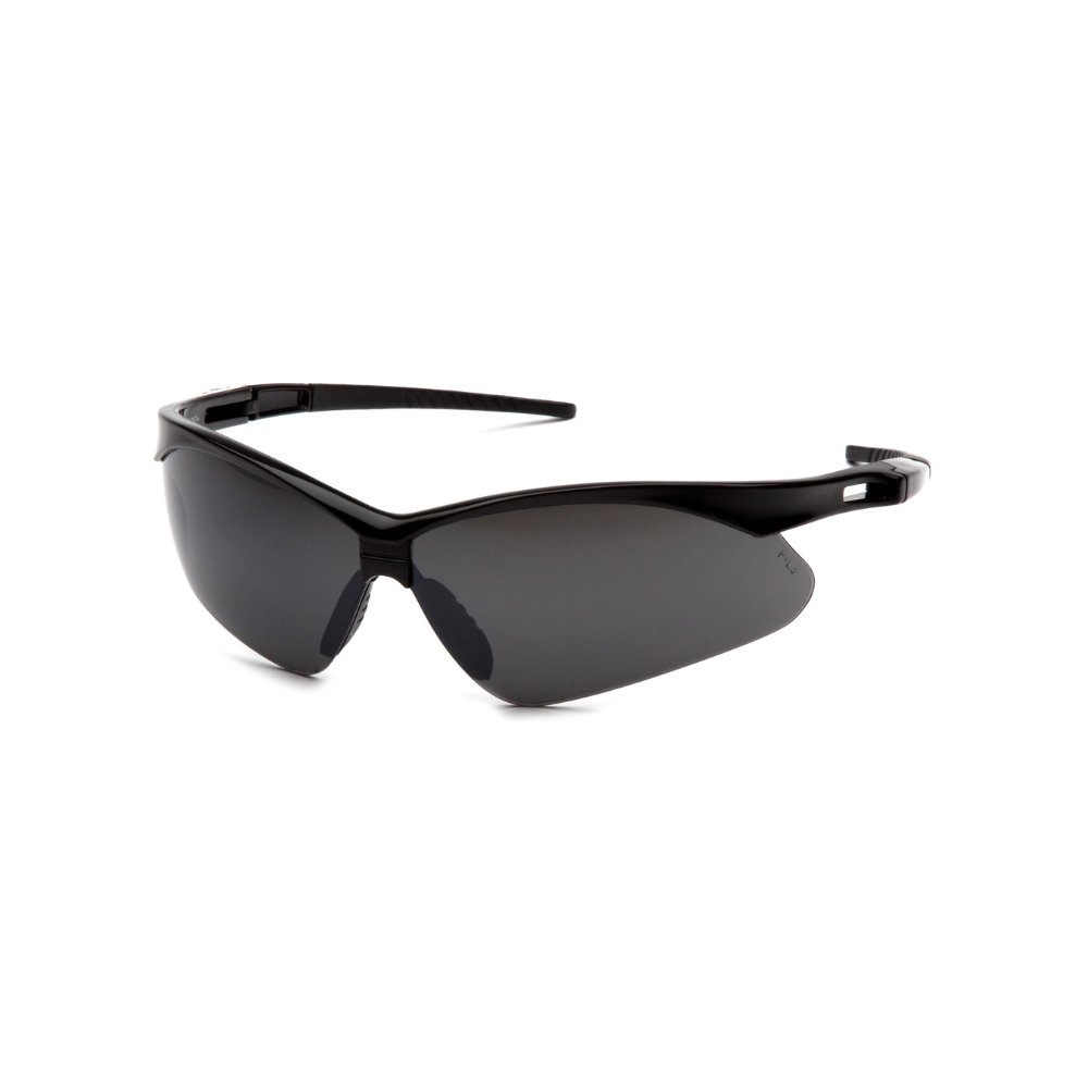 Pyramex SB6376SP Smoke Green Mirror Lens Safety Glasses with Black Frame – Wraparound Protective Eyewear for Glare Reduction & Eye Safety