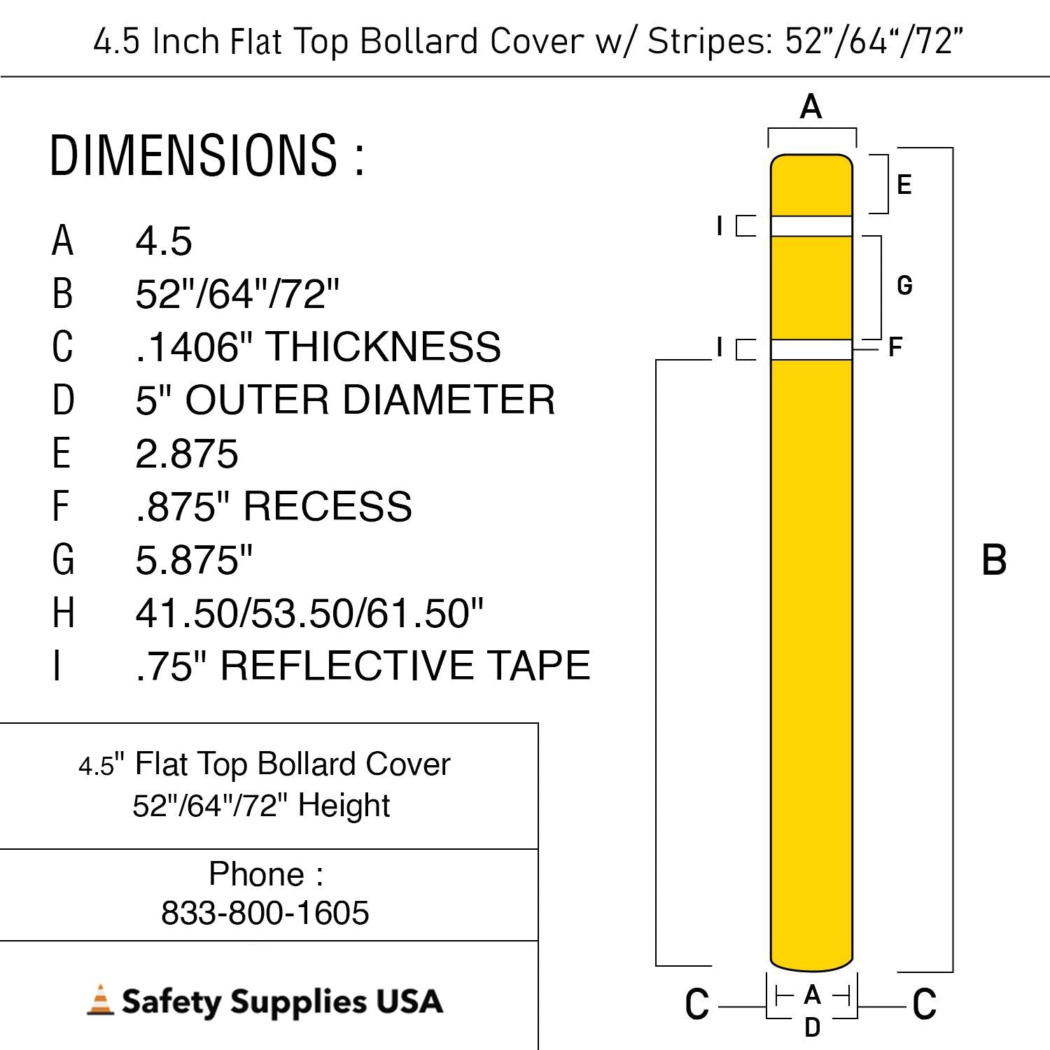 4.5 inch Bollard Cover - Flat Top