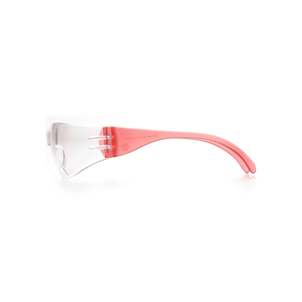 Pyramex SR4110S Intruder Safety Glasses – Clear Hard-Coated Lens, Red Temples, ANSI Z87.1 Rated