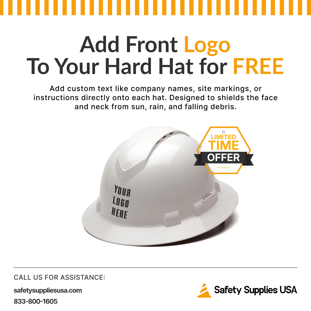 Custom Pyramex Ridgeline Full Brim Vented Hard Hat - ANSI Type 1 - Class C