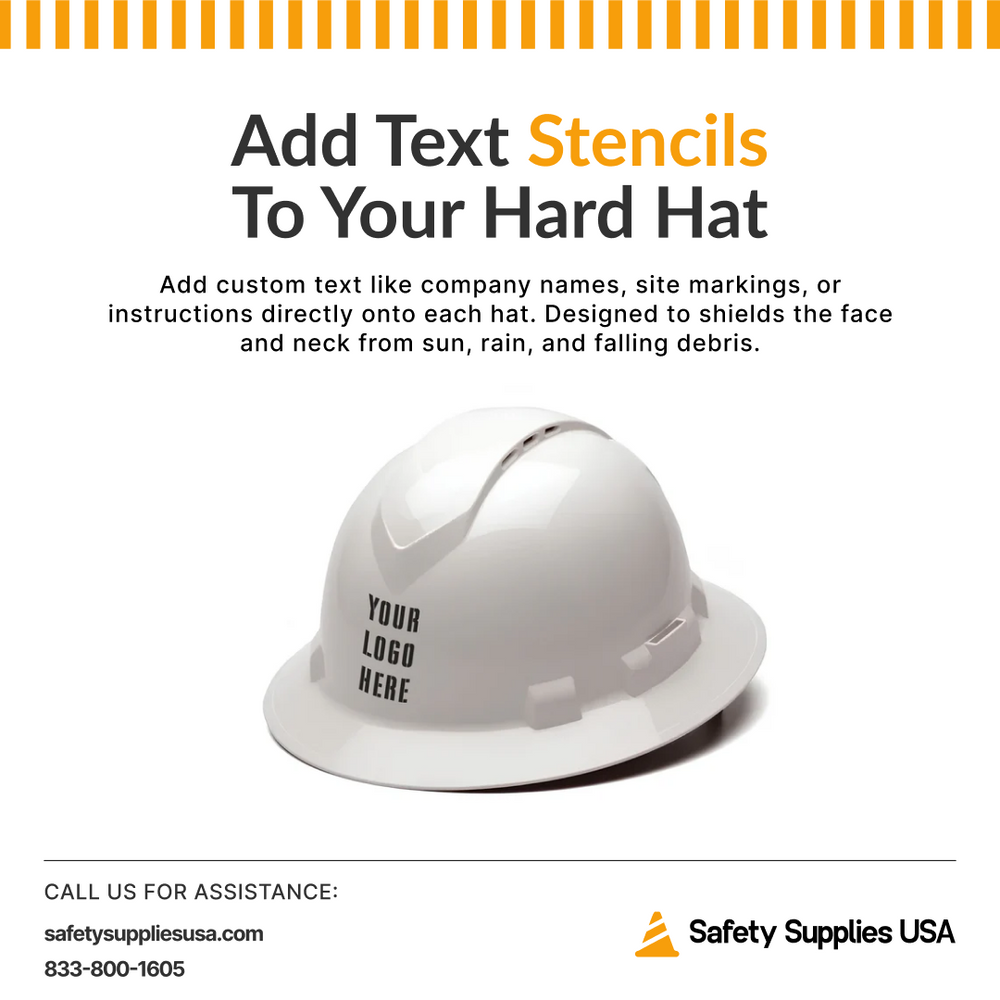 Custom Pyramex Ridgeline Full Brim Vented Hard Hat - ANSI Type 1 - Class C