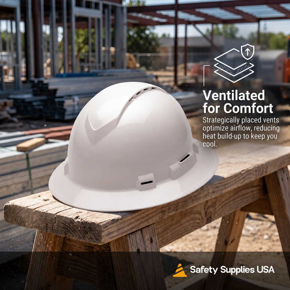 Custom Pyramex Ridgeline Full Brim Vented Hard Hat - ANSI Type 1 - Class C