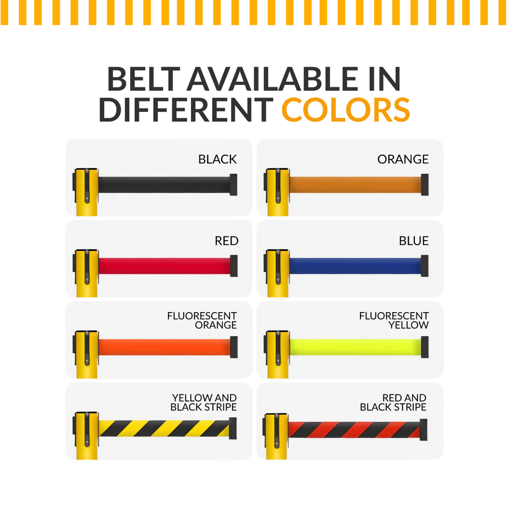 Safety Retractable Belt Barrier Stanchion | 7.5 Ft to 13 Ft