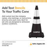 28" Black Traffic Cone, 7 lb Black Base