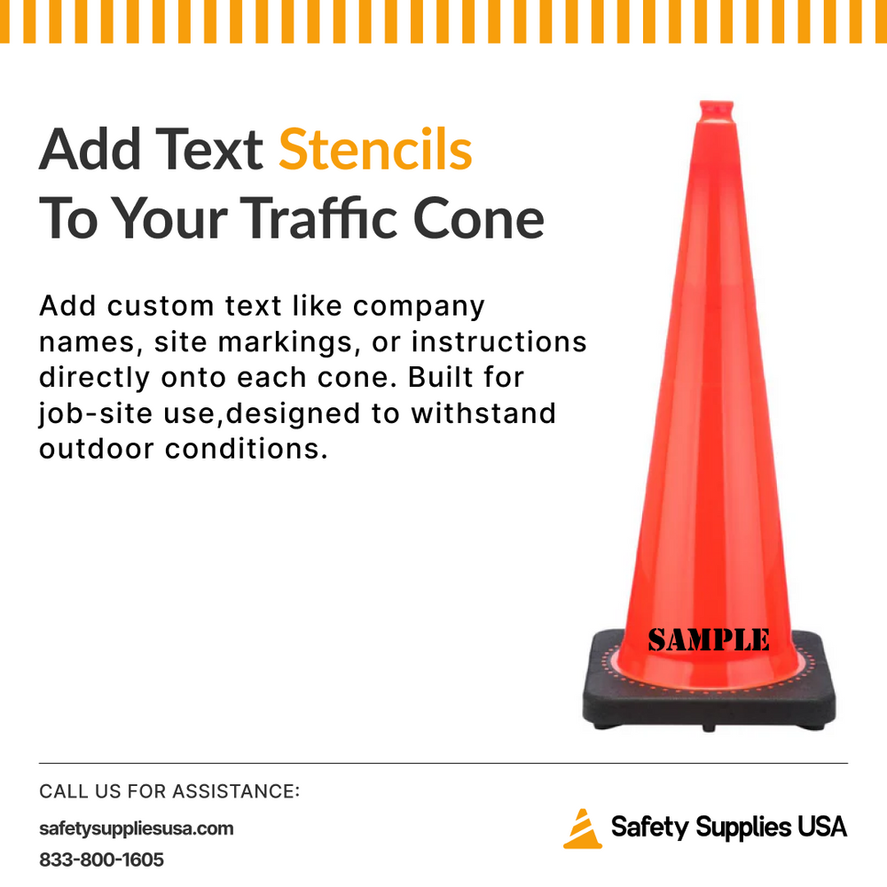 36" Orange Traffic Cone, Black Base