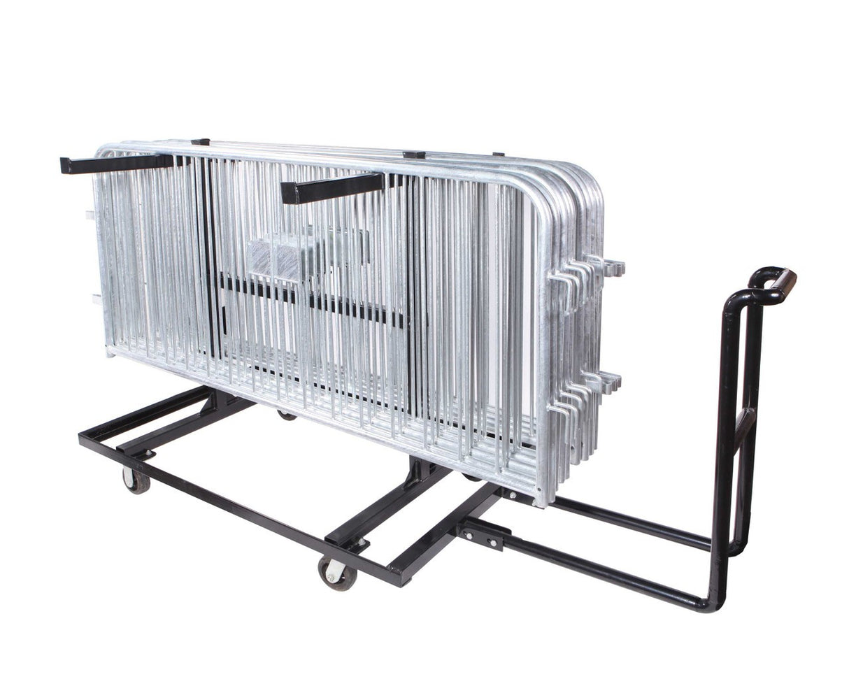 Heavy Duty Steel Barricade Pull Cart | Holds 30 Crowd Control Barriers