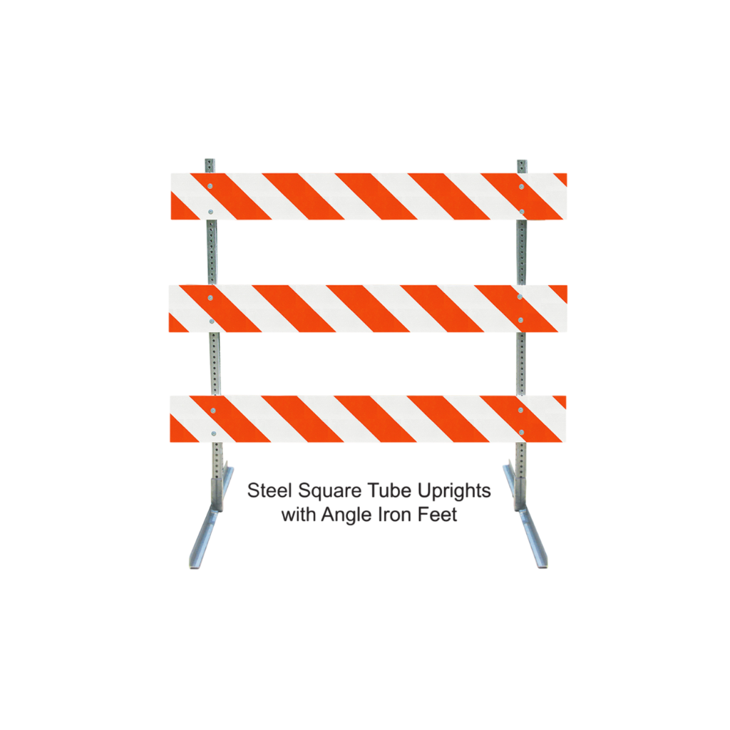 Steel Square Tube Type III Barricade with Angle Iron Feet