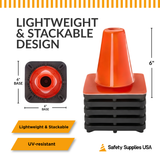 6" Orange Wide Body Mini Traffic Cone
