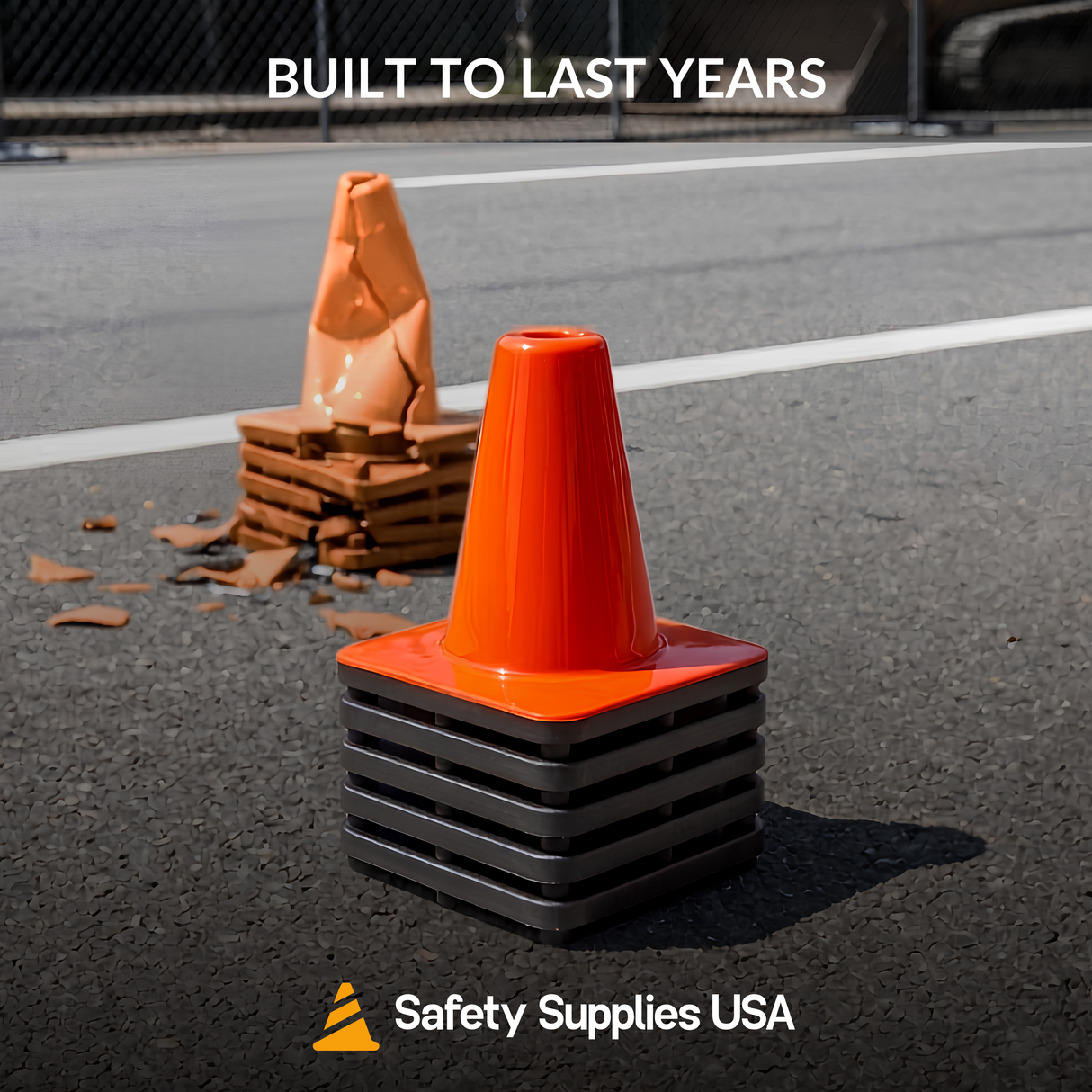 6" Orange Wide Body Mini Traffic Cone