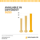 Yellow Steel Bollard with Round Base