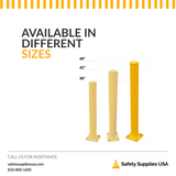 Yellow Steel Bollard with Square Base